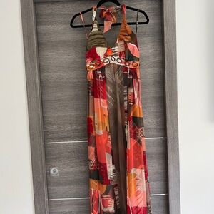 Colorful Halter Maxi Dress